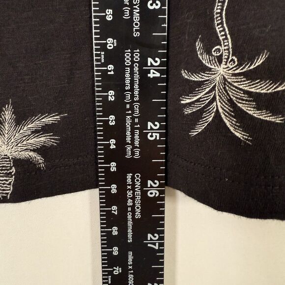 New Old Navy Blouse Women's Large Everywear Palm Tree Short Sleeve Vneck - Picture 10 of 10